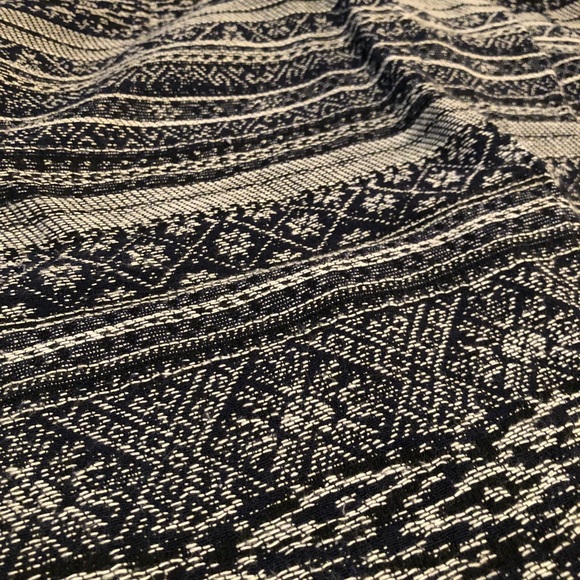 Navy Patterned Fall Mini Skirt - Picture 3 of 4